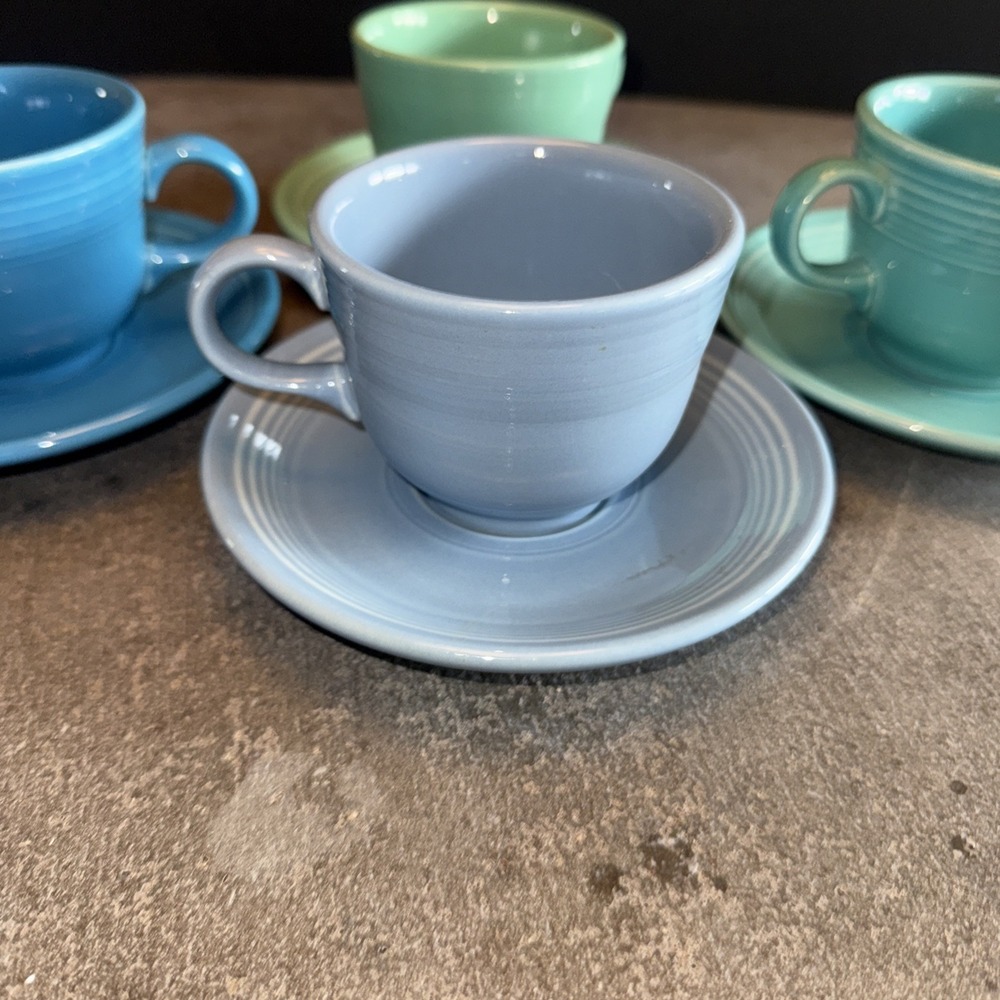 4 Sets Fiesta Homer Laughlin Cup &Saucer